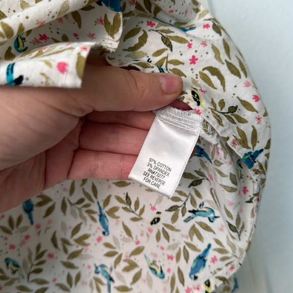 Croft & Barrow Tropical Jungle Parrot Button Up Cotton Blouse Size XL Petitie - Picture 6 of 7